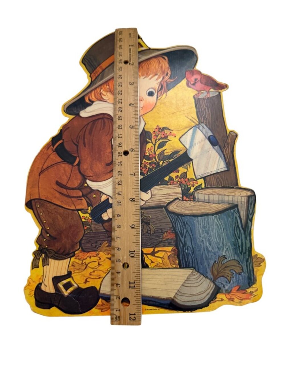 Vintage Hallmark Cards Cut Out Wall Decor Fall Autumn Thanksgiving Pilgrim - Picture 5 of 10